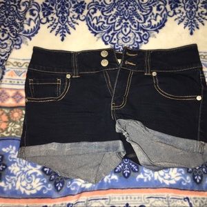 Dark blue denim shorts